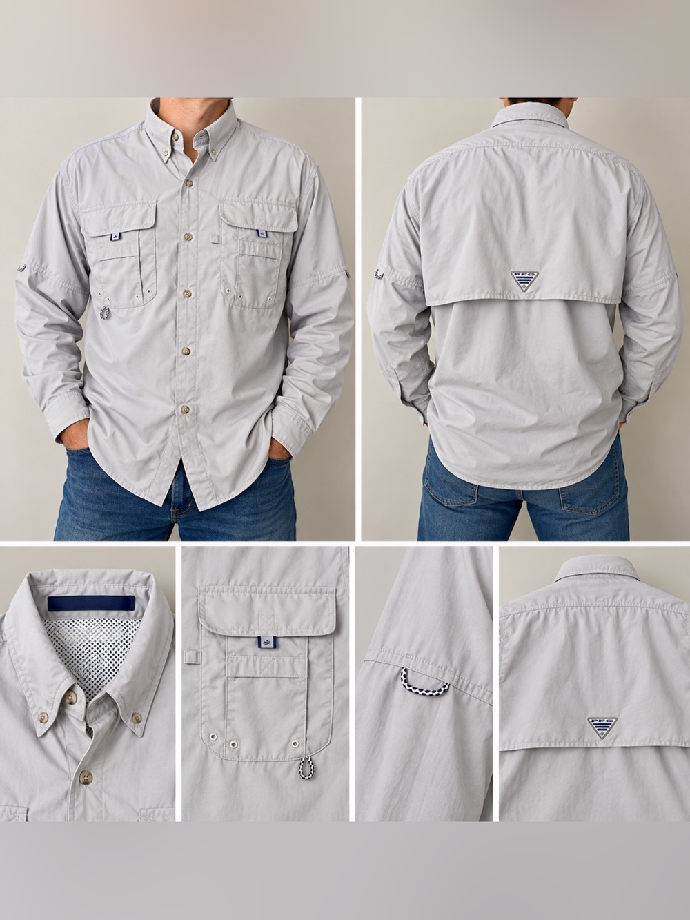 NWT Columbia Bahama PFG long-sleeve fishing shirt, sz M, Omni-Shade UPF 50